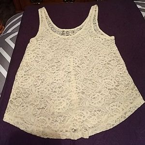 Cream colored lace tank